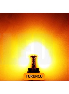 Eraks T10 Orange Canbus Parking Light Bulb 12 LED - Set of 2  - Image 3