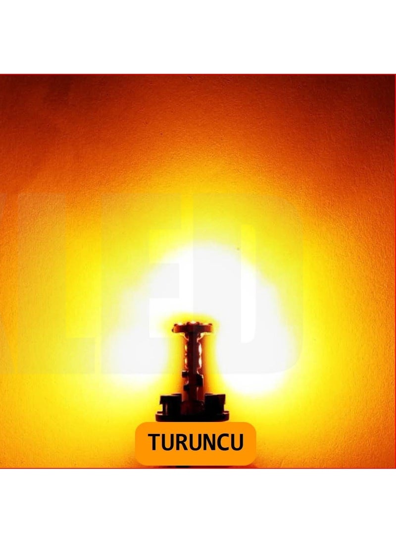 Eraks - T10 Orange Canbus Parking Light Bulb 12 LED - Set of 2 - Image 1