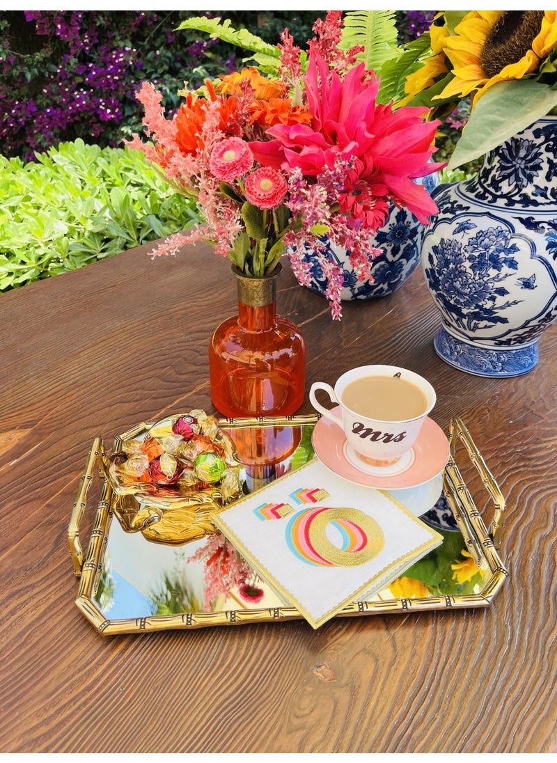 Ge Living - Rainbow O Letter Cocktail Napkin (1 Piece) - Image 1