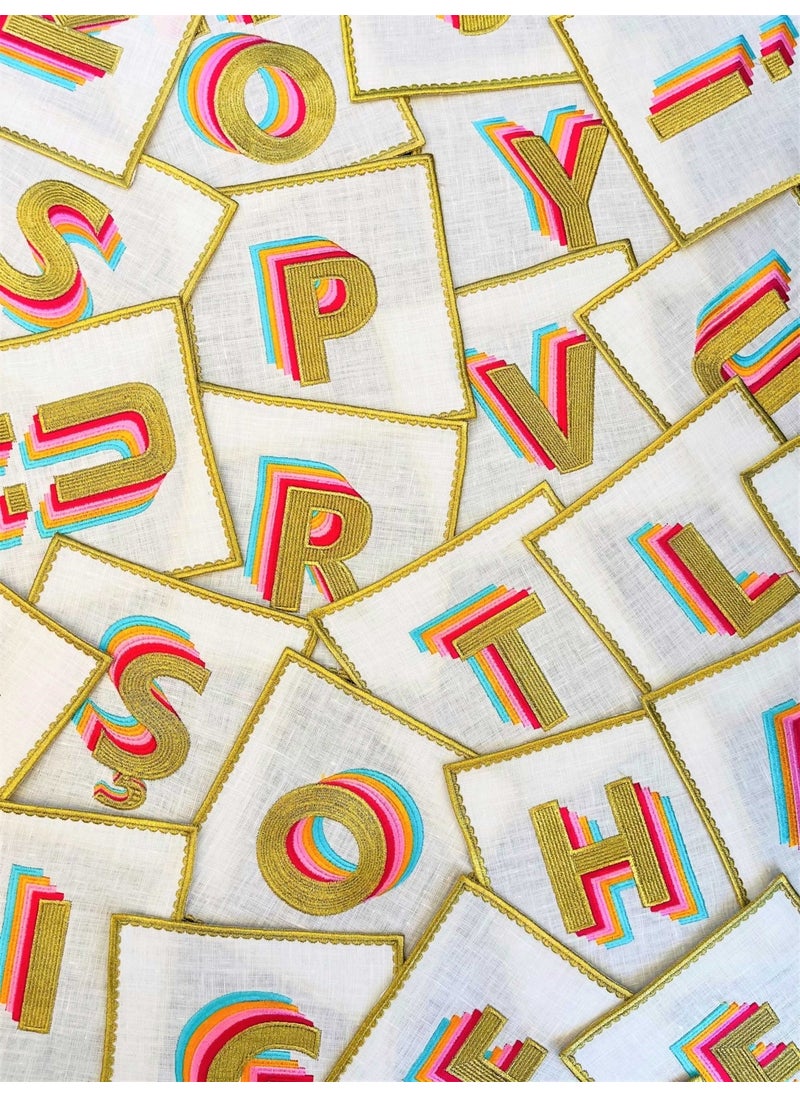Ge Living - Rainbow O Letter Cocktail Napkin (1 Piece) - Image 1