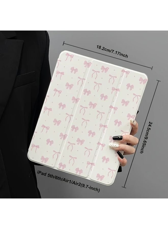 غطاء واقي من الجلد الصناعي مع ربطة وردية اللون لجهاز iPad من الجيل العاشر والحادي عشر - Image 4