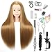 MORRIS Synthetic Fiber Mannequin Head with Clamp â€“ 28" Training Styling Head for Beginners to Practice Braiding, Cutting, Updos â€“ Ideal for Cosmetology Studentsï¼ˆBlondeï¼‰ - Image 2