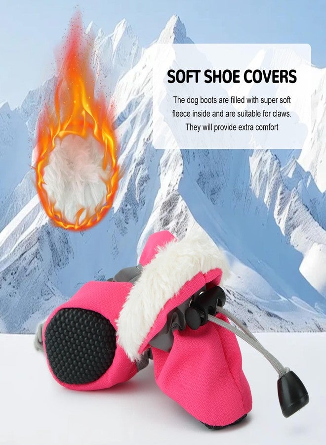 Fecialy Dog Shoes for Winter Dogs Boots & Paw Protector Warm Snow Booties Small Medium Dogs Puppies with Reflective Strip Anti-Slip Rubber Sole, Pack of 4, Size3 - Image 5