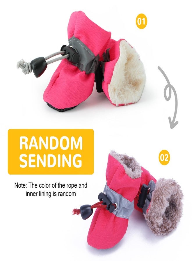 Fecialy Dog Shoes for Winter Dogs Boots & Paw Protector Warm Snow Booties Small Medium Dogs Puppies with Reflective Strip Anti-Slip Rubber Sole, Pack of 4, Size3 - Image 4