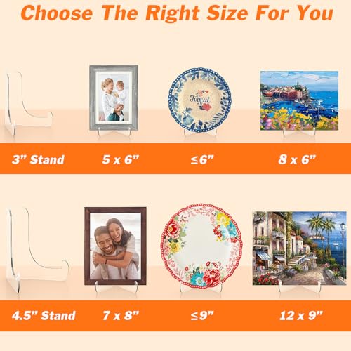 Dooiclear 5 Pack Acrylic Display Stand, Plate Stand for Display, Clear Easel Stand, Display Holder for Card, Frame, Picture, Magazine, Book, CD, Phone (Small/ 3 Inch) - Image 4