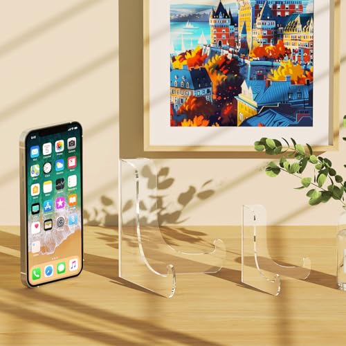 Dooiclear 5 Pack Acrylic Display Stand, Plate Stand for Display, Clear Easel Stand, Display Holder for Card, Frame, Picture, Magazine, Book, CD, Phone (Small/ 3 Inch) - Image 5