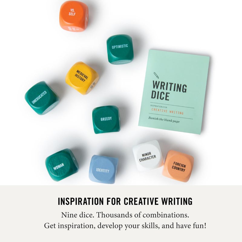 Two Tumbleweeds Writing Dice Set of 9 for Story Inspiration for Writers to Overcome Creative Block - Thoughtful Writer Gifts for Authors and Aspiring Novelists - Image 2
