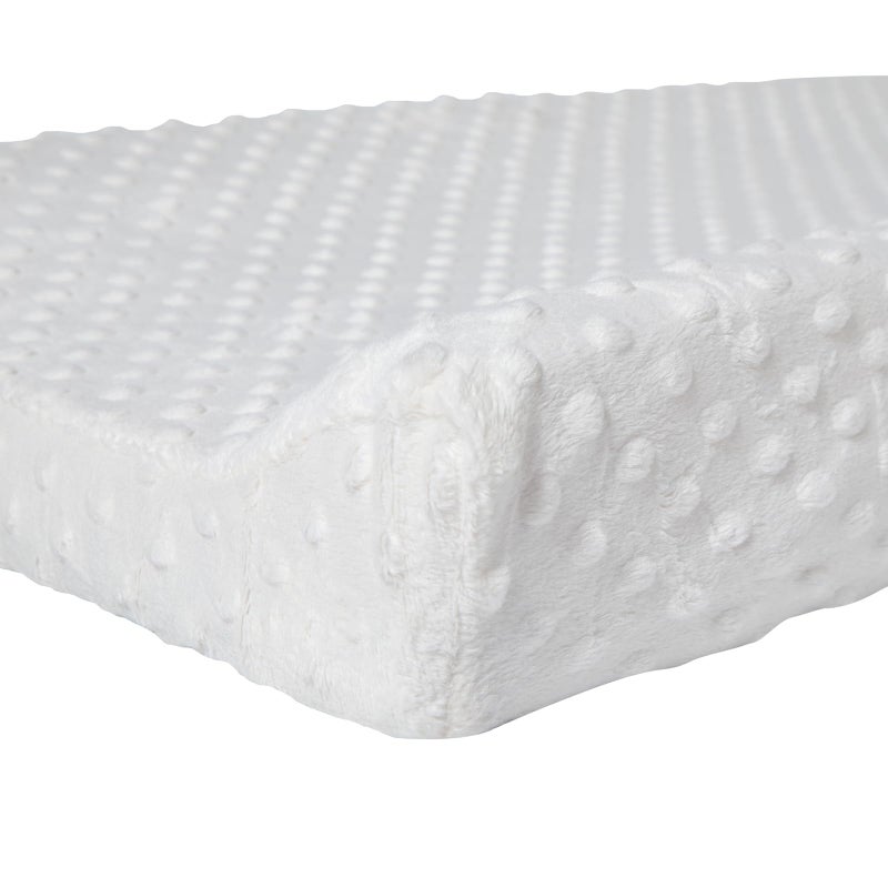 QUENESS Baby Changing Pad Cover, Super Soft Plush Dot Diaper Changing Table Covers for Baby Girls and Boys, Ultra Comfortable, Diaper Changing Cloths for Babies, Fit 32"/34'' x 16" Pad (White) - Image 5