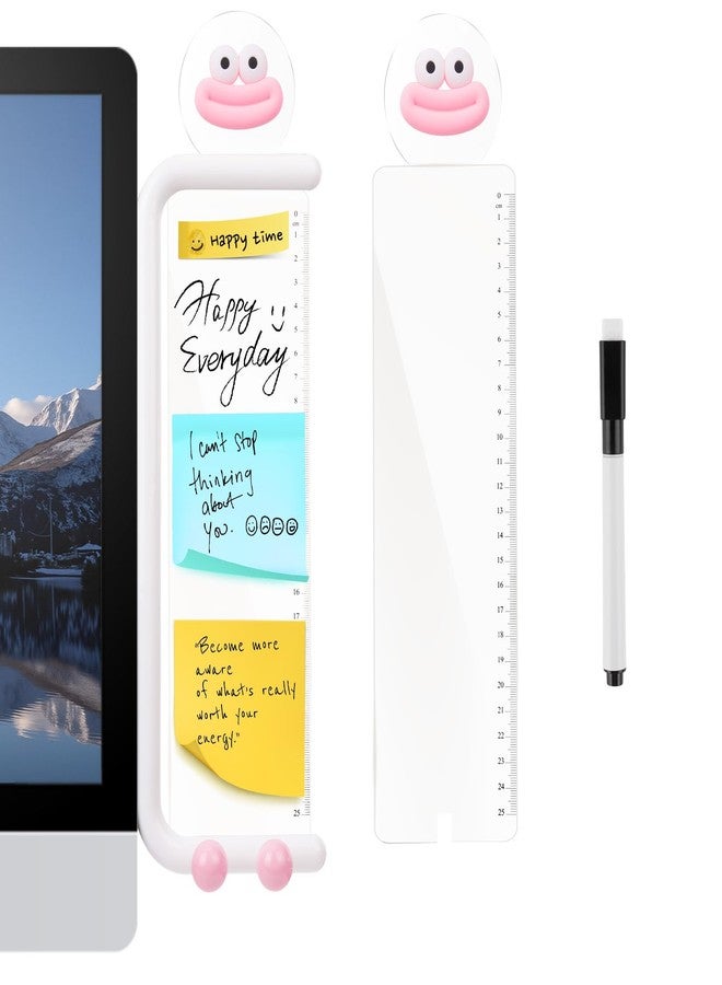 MEGREZ Monitor Memo Board, Acrylic Message Panel Monitor Sticky Note for Computer, Transparent Monitor Memo Board Side Mount for Office Desk Accessories, Right，White - Image 1