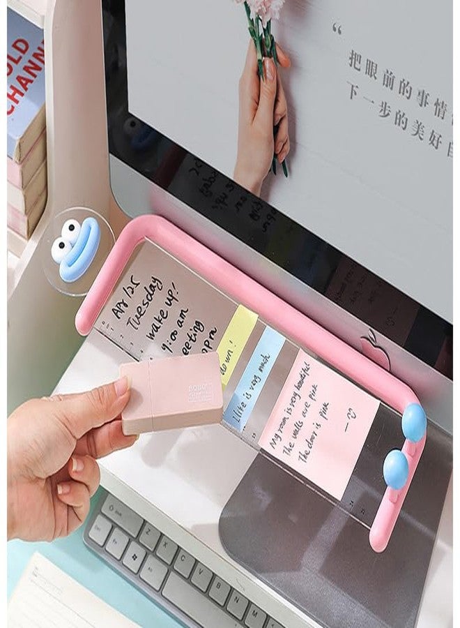 MEGREZ Monitor Memo Board, Acrylic Message Panel Monitor Sticky Note for Computer, Transparent Monitor Memo Board Side Mount for Office Desk Accessories, Right，White - Image 4