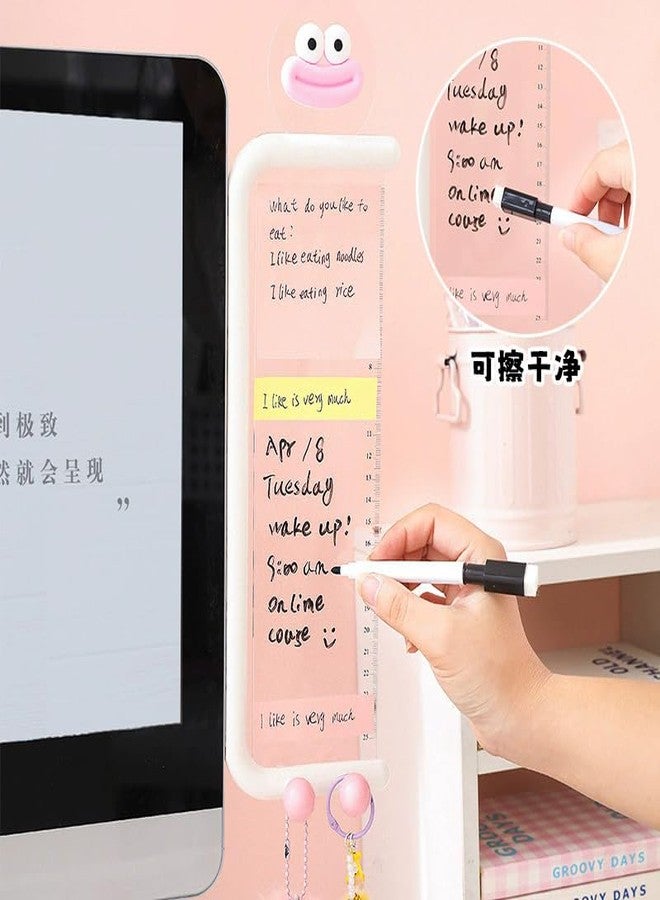 MEGREZ Monitor Memo Board, Acrylic Message Panel Monitor Sticky Note for Computer, Transparent Monitor Memo Board Side Mount for Office Desk Accessories, Right，White - Image 2