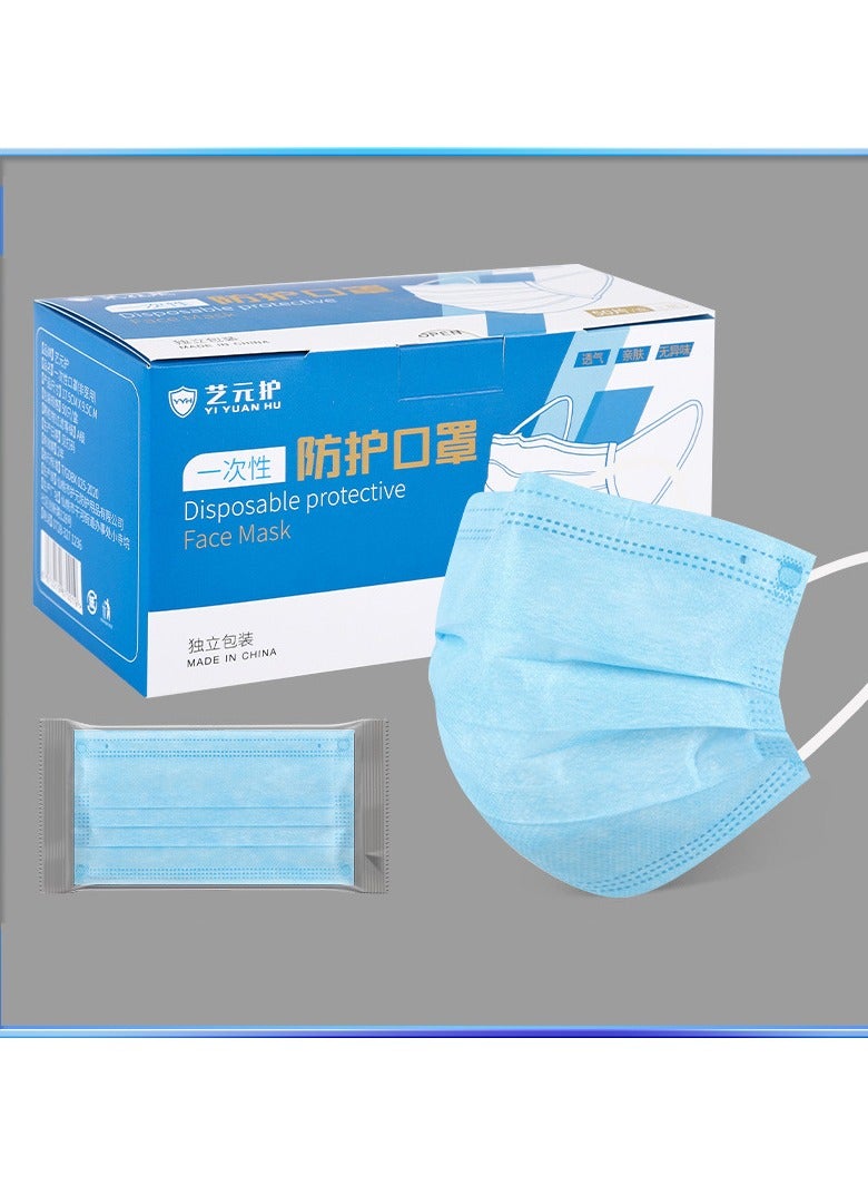 Generic 50 PCS 3D Disposable Adult Face Masks, 3-Layer Meltblown Filter Masks with Elastic Earloops 