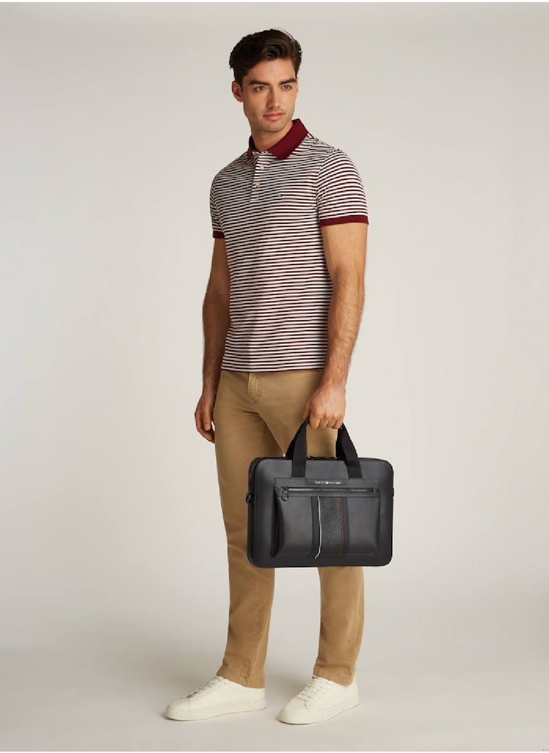 TOMMY HILFIGER Men's Th Foundation Computer Bag - Faux Leather, Black  - Image 2
