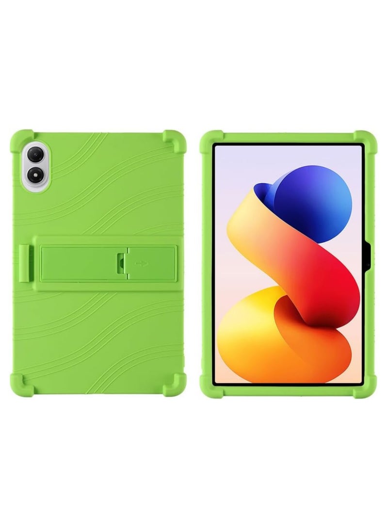 غطاء سيليكون واقٍ متوافق مع Xiaomi Poco Pad M1 12.1 بوصة - غطاء أطفال بألواح خلفية صلبة من PC مع حامل آمن، مزود بـ 4 وسائد هوائية ممتصة للصدمات