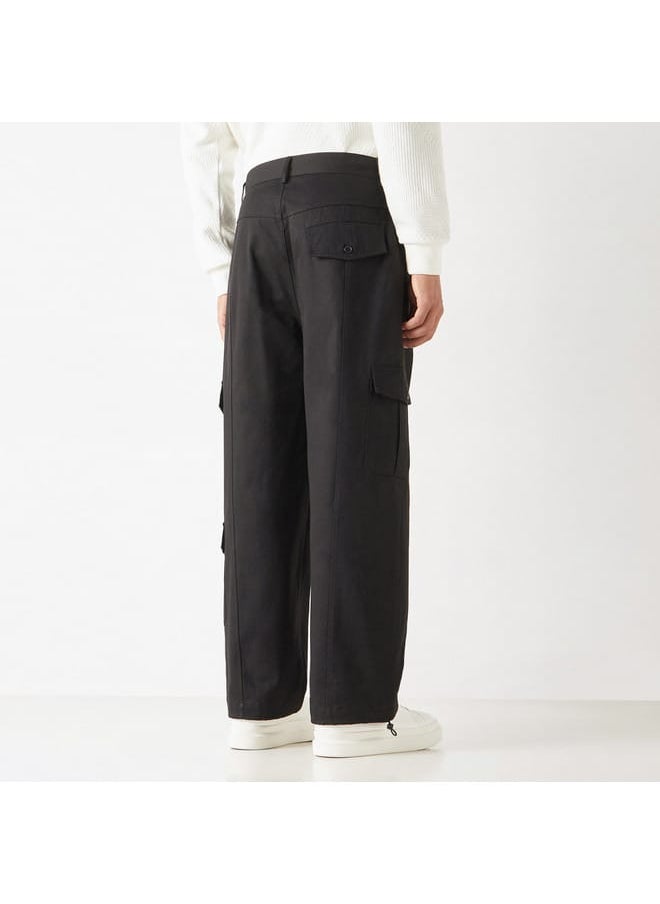 Iconic Iconic Solid Relaxed Fit Pants with Pockets  - Image 4