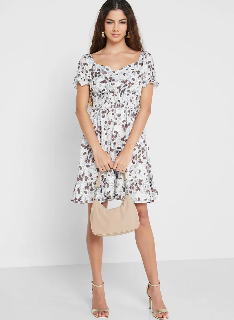 Ginger Puff Sleeve Printed Dress