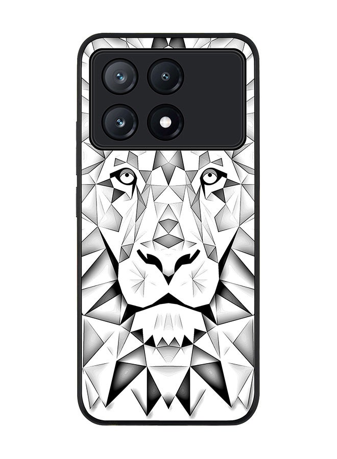 Stylizedd Rugged Black Edge Case for Xiaomi Poco X6 Pro, Slim fit Soft Case Flexible Rubber Edges Anti Drop TPU Gel Thin Cover -  Poly Lion - Image 1