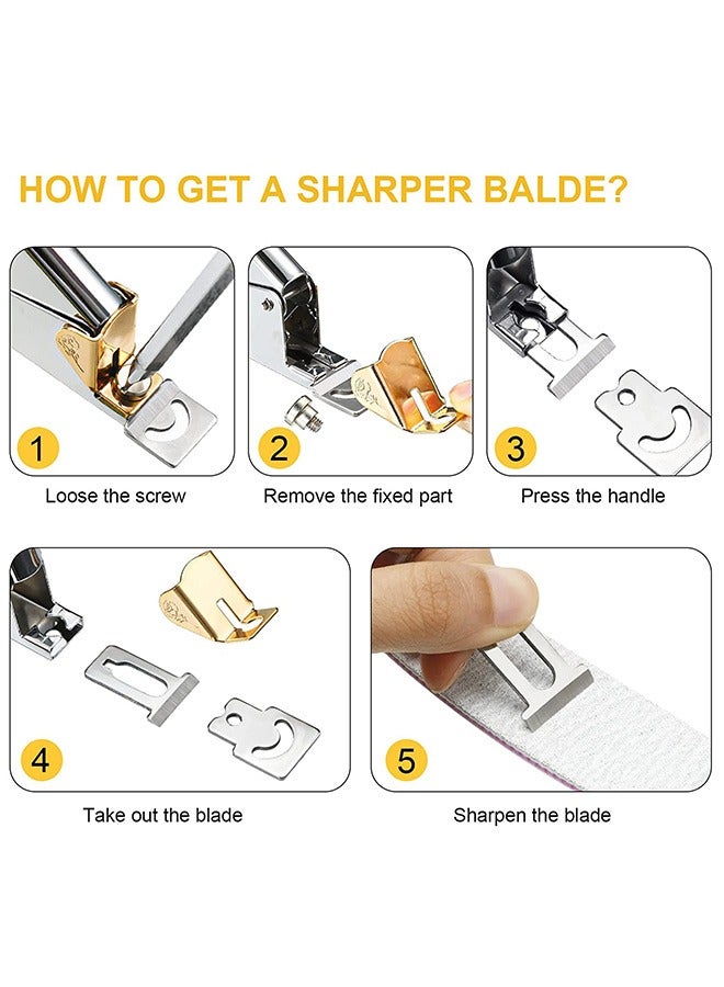 3 in 1 Multifunctional Nail Tips Clippers, Nail Cuticle Trimmer with Cuticle Pusher Scaper, Stainless Steel Sharp Rustproof Polishing Nail Art Tool Home DIY Set (Silver)