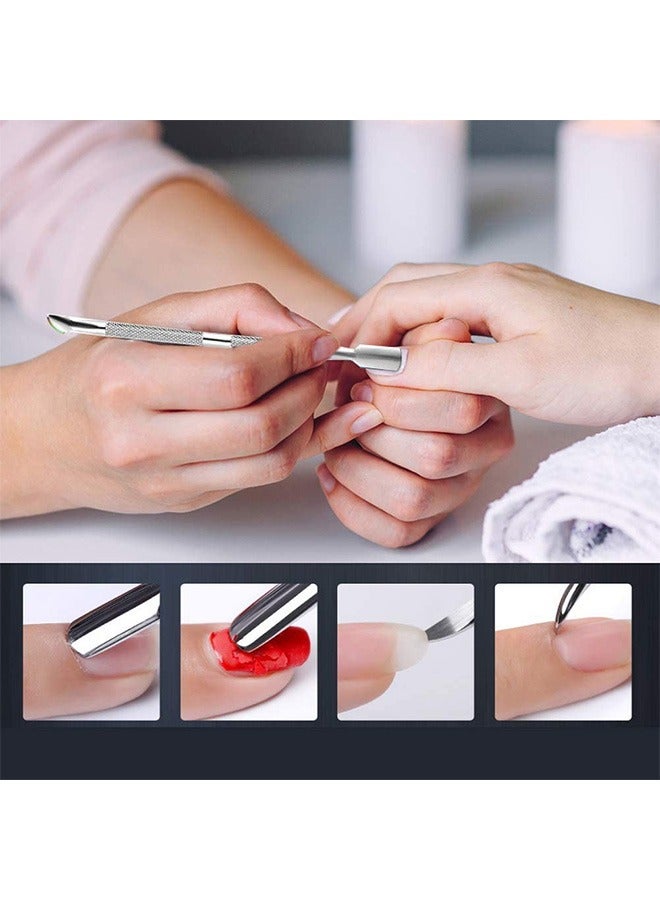 3 in 1 Multifunctional Nail Tips Clippers, Nail Cuticle Trimmer with Cuticle Pusher Scaper, Stainless Steel Sharp Rustproof Polishing Nail Art Tool Home DIY Set (Silver)