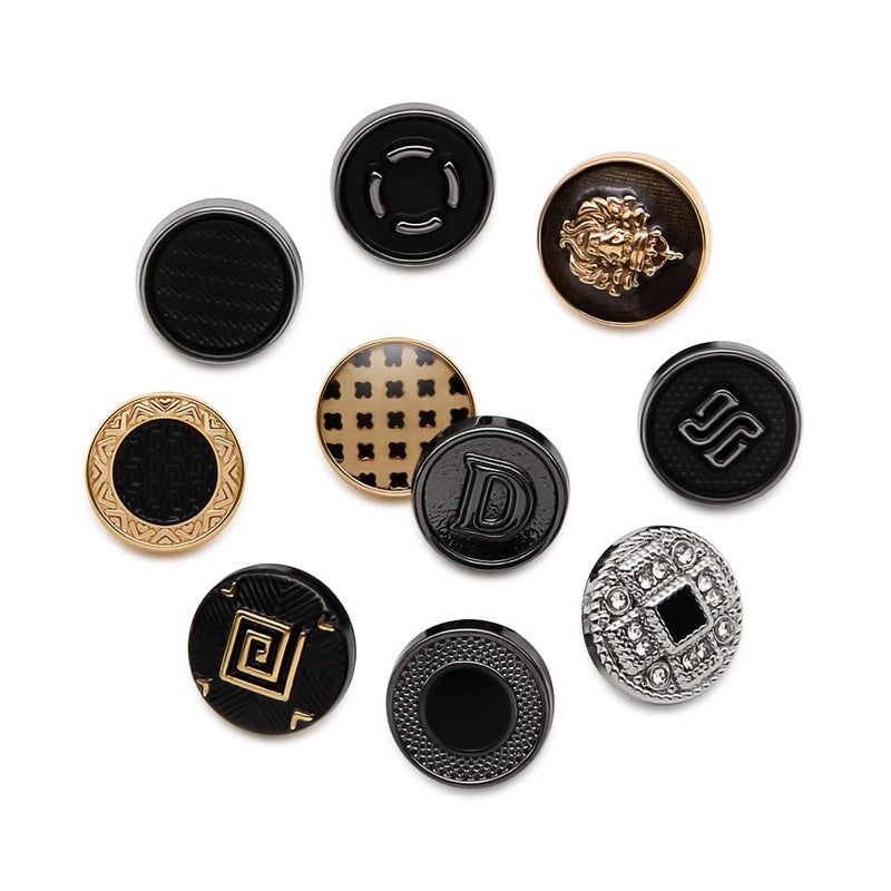 SEMINI 100pcs Mixed 10 Styles Small Metal Alloy Shank Sewing Button for Women Men Children Suit Coat Shirt Trousers Sewing Crafts(Color 2(Metal)) - Image 4