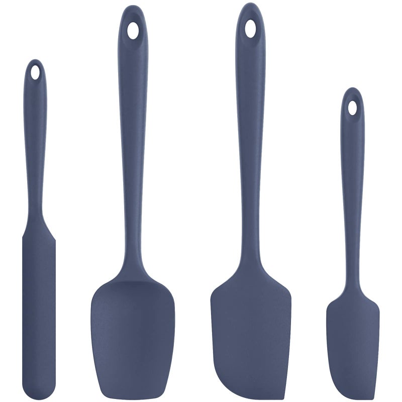 U-Taste Heat Resistant Silicone Spatula Set: U-Taste 600ÂºF High Temp Seamless Food Grade Food Grade Flexible Rubber Silicon Kitchen Cooking Mixing Baking Scraper for Nonstick Cookware Set of 4 (Midnight Blue) - Image 1