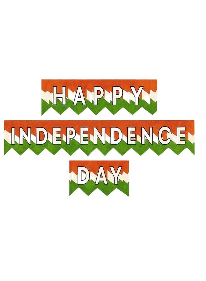 FI - FLICK IN 1 Pcs Independence Day Decoration Items Tricolor Bunting Banner With Ribbon, Republic Day Decorations, Independence Day Decoration Combo (Pack of 1) - Image 1