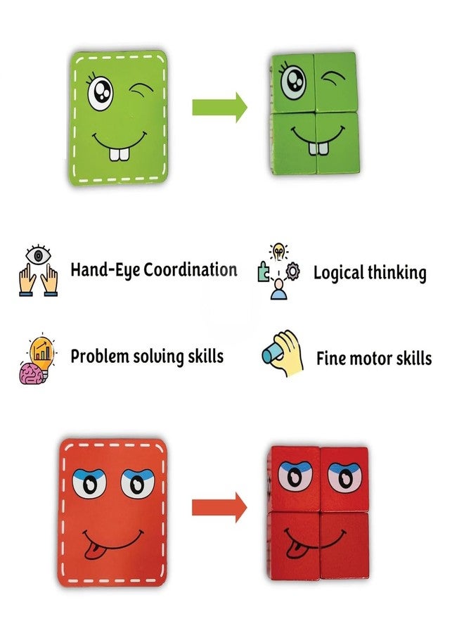 Little Mind Face Change Cube Game for Kids | Educational Expression Matching Puzzle Toy | Improves Logical Thinking, Observation, Emotion Recognition & Hand Eye Coordination | Fun Brain Game +3 - Image 4
