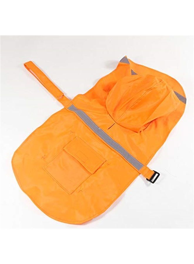 Mikayoo Adjustable Large Dog Raincoat with Strip Reflective - Waterproof Pet Rain Jacket Hoodie Poncho,for Large and Medium Dogs (Orange,XL) - Image 1