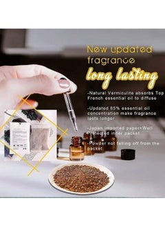 دامال 12 عبوة من أكياس العلاج بالروائح العطرية مع خطافات معطر لخزانة الملابس، معطر معطر للهواء، معطر للورد والخزامى والزنبق والياسمين 4 عطور ومناسب لأدراج خزانة الملابس والحمام والأحذية والسيارة وما إلى ذلك  - Image 5