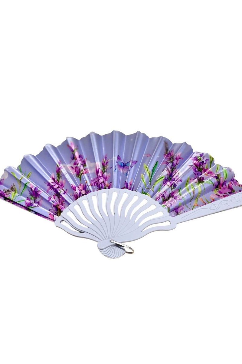 Folding Fan, Style Handheld Fan with Fabric Plastic Frame for Wedding Party Dancing - Image 3