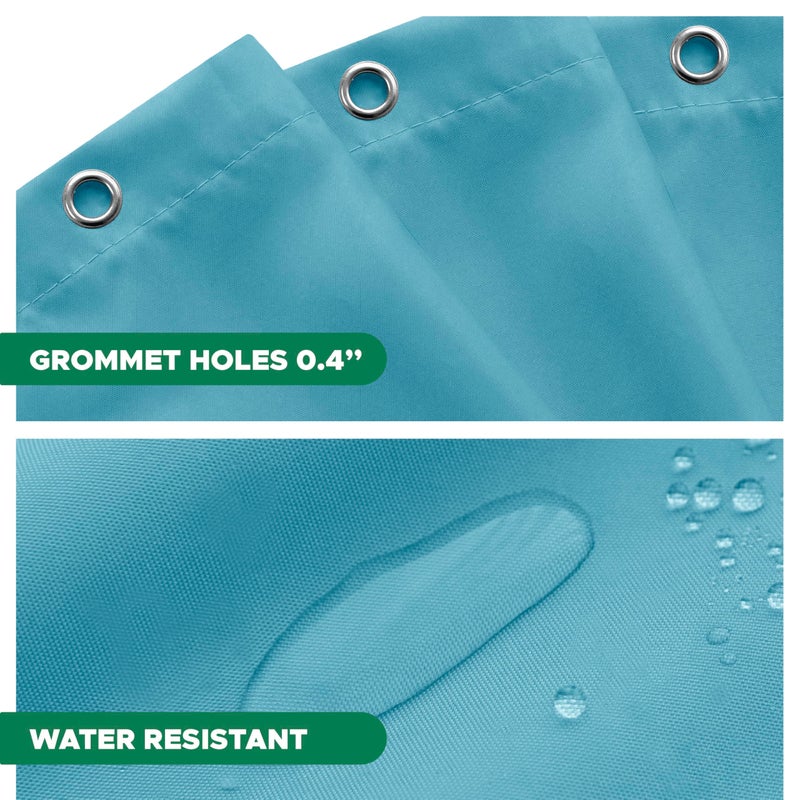Biscaynebay Quality Fabric Shower Curtain Liners 72 Inch by 72 Inch, Blue Water Resistant Bathroom Curtains Rust Resistant Grommets & Weighted Bottom Hem Machine Washable - Image 3