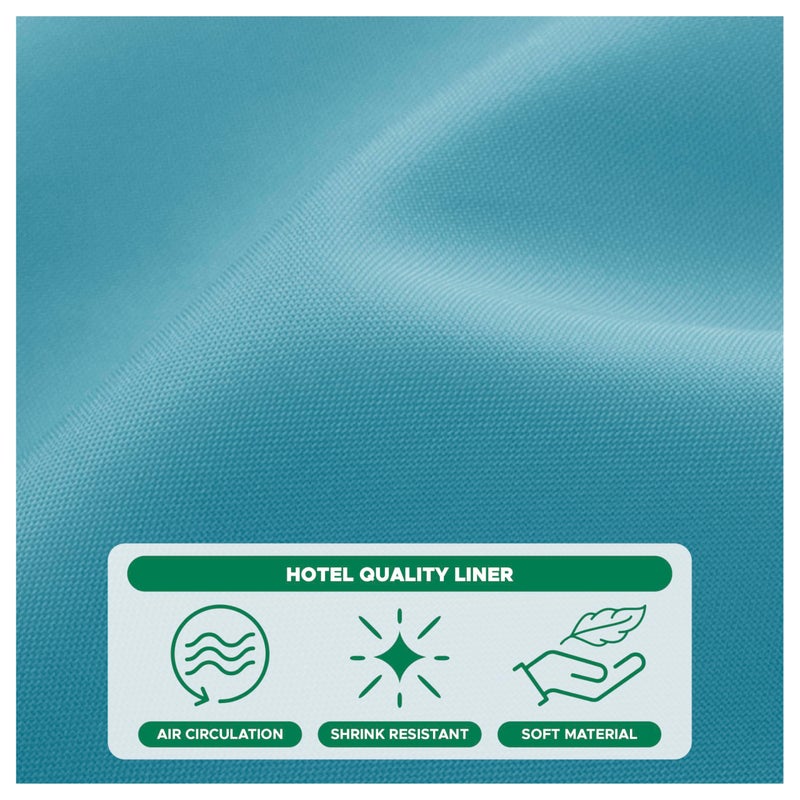 Biscaynebay Quality Fabric Shower Curtain Liners 72 Inch by 72 Inch, Blue Water Resistant Bathroom Curtains Rust Resistant Grommets & Weighted Bottom Hem Machine Washable - Image 5