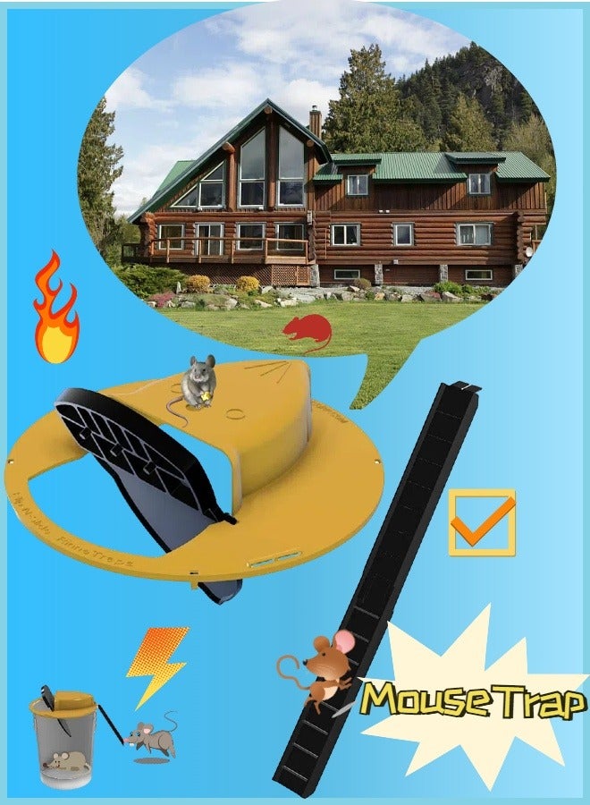 Generic Mouse Trap Flip N Slide Bucket Lid Mouse Trap Humanized Mousetrap Reset Design Balance Mouse Trap Indoor Outdoor Compatible 5 Gallon Bucket (Without Barrel)  - Image 1