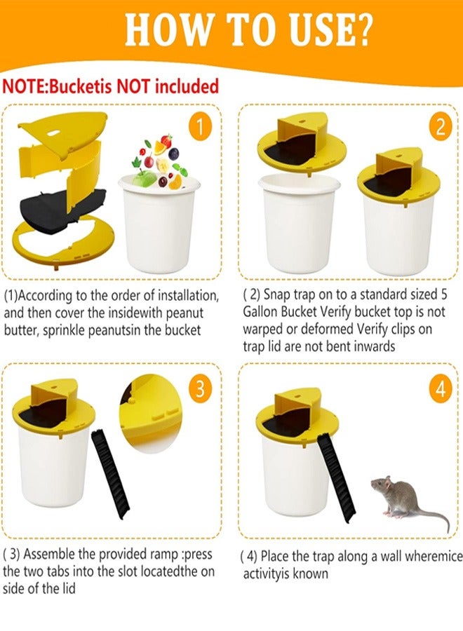 Generic Mouse Trap Flip N Slide Bucket Lid Mouse Trap Humanized Mousetrap Reset Design Balance Mouse Trap Indoor Outdoor Compatible 5 Gallon Bucket (Without Barrel)  - Image 2