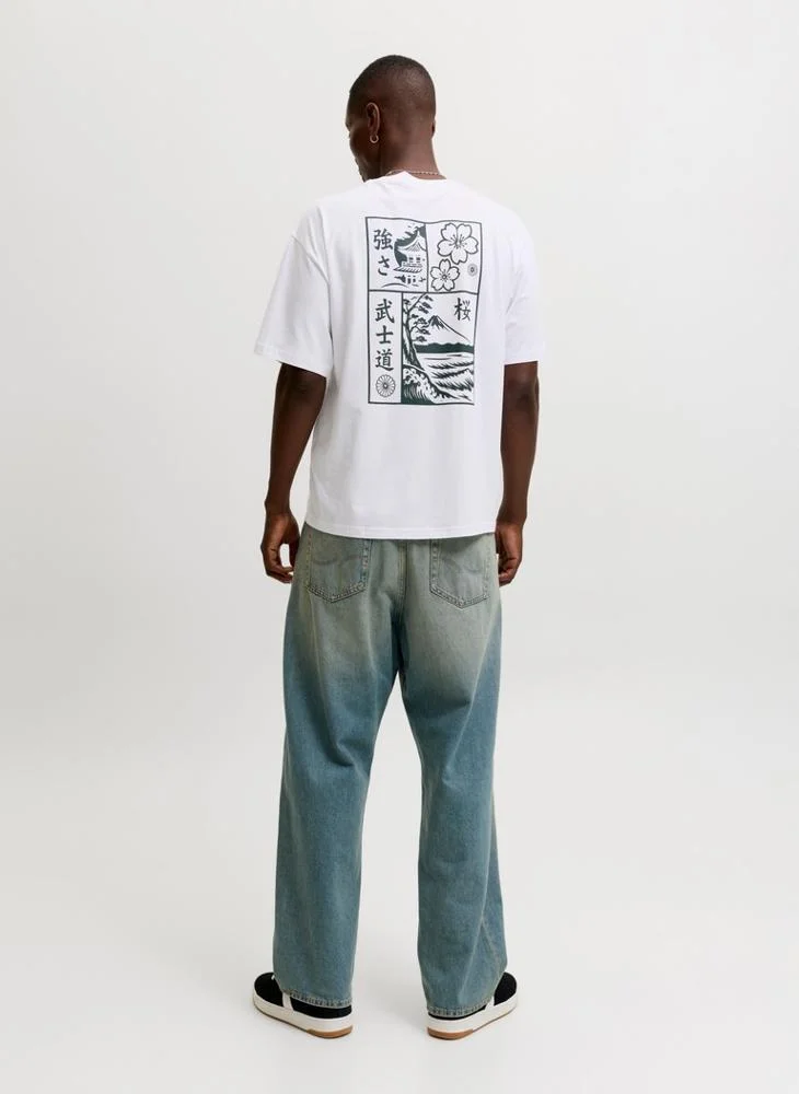 جاك اند جونز Casual Loose Fit Crew Neck T-Shirt