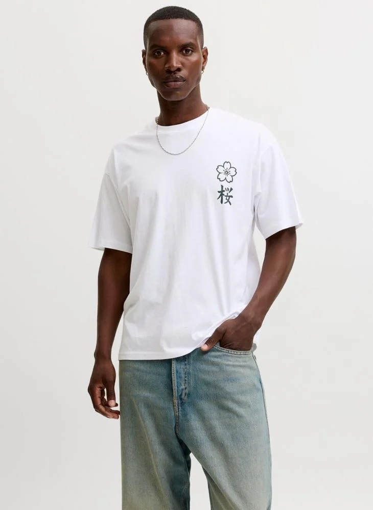 جاك اند جونز Casual Loose Fit Crew Neck T-Shirt