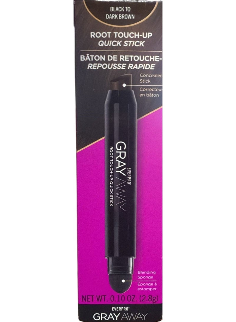Everpro Gray Away Root Touchup Quick Stick, Black/Dark Brown, 0.1 Oz - Image 1