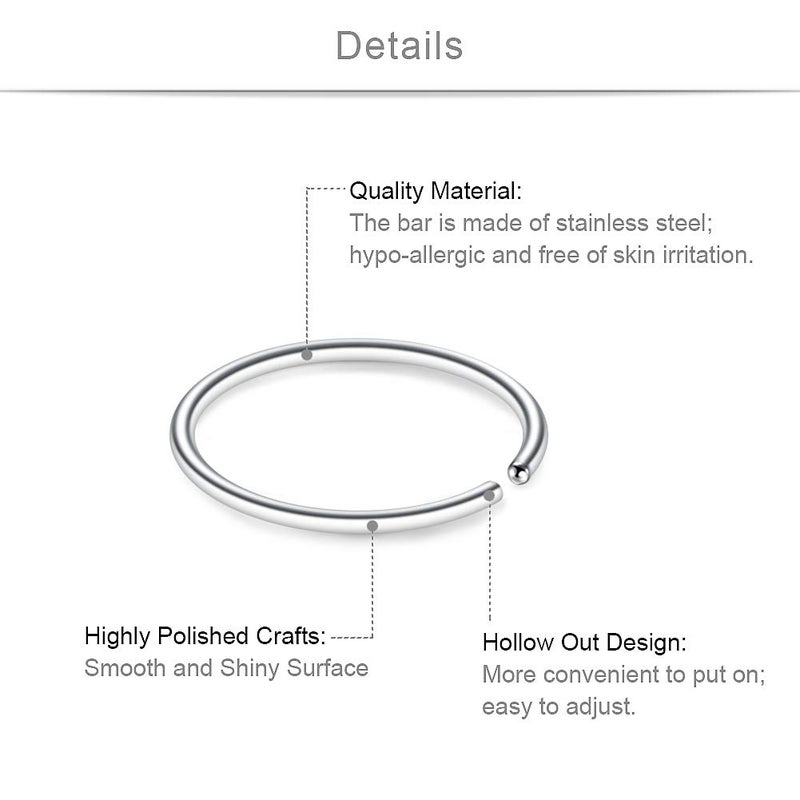 SCERRING Fake Ring Stainless Steel Non-Piercing Rings Clip On Faux Body Piercing Jewelry for Women 27PCS Mix Color 1# - Image 2