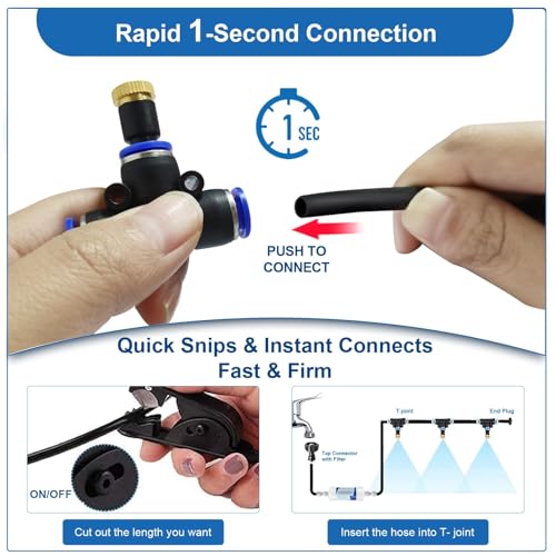 POCKET PANDA Misters for Outside Patio, Outdoor Water Misting Cooling System w Filter,99FT|30M. Backyard Mist Kit for Garden, Greenhouse, Fan,Deck,Umbrella,Canopy,Pool,Porch,Trampoline,Park,BBQ Party Accessories - Image 4