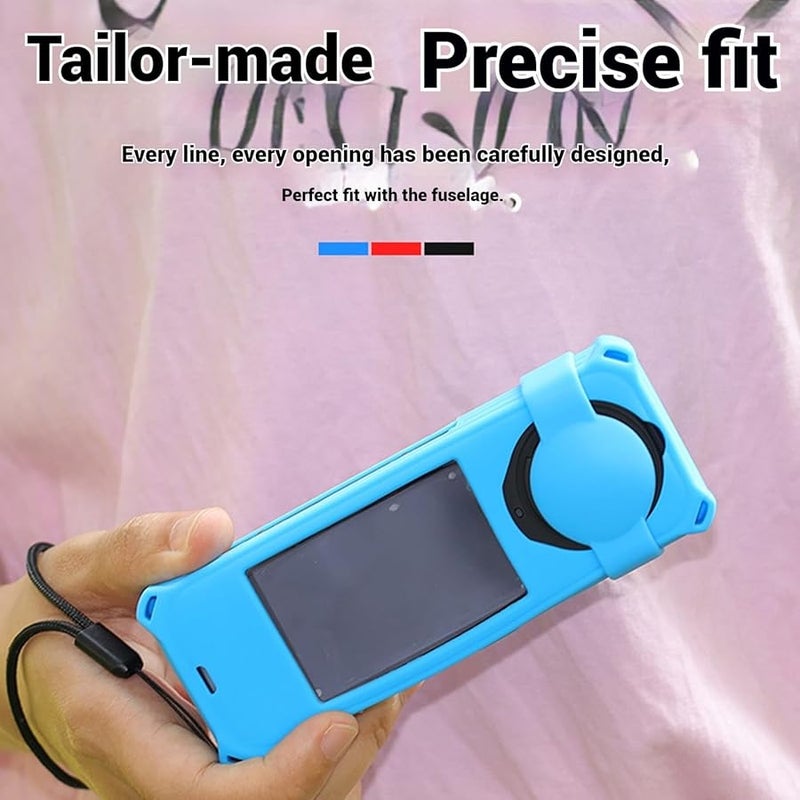 Black Silicone Protective Case Shockproof Cover for Portable Action Camera Sports Travel Vlogging - Image 1