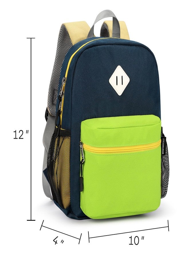 STEAMEDBUN Little Kids Backpack for Boys Toddler School Bag Girls, Dark Blue&green, Mini - 12"H, Custom - Image 2