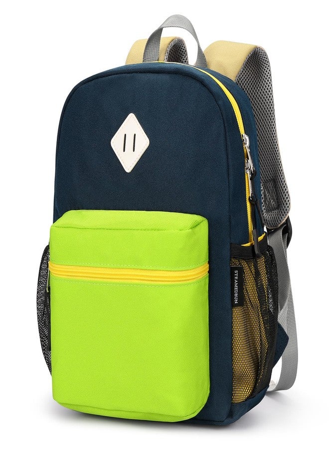 STEAMEDBUN Little Kids Backpack for Boys Toddler School Bag Girls, Dark Blue&green, Mini - 12"H, Custom - Image 1