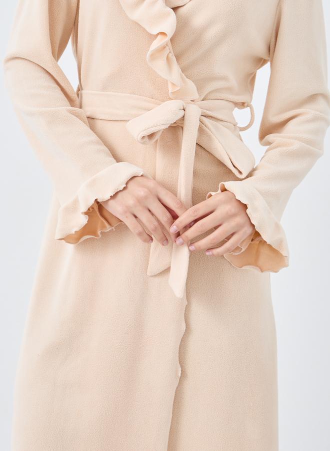 Styli Ruffle Edge Soft Fleece Hooded Robe - Image 3
