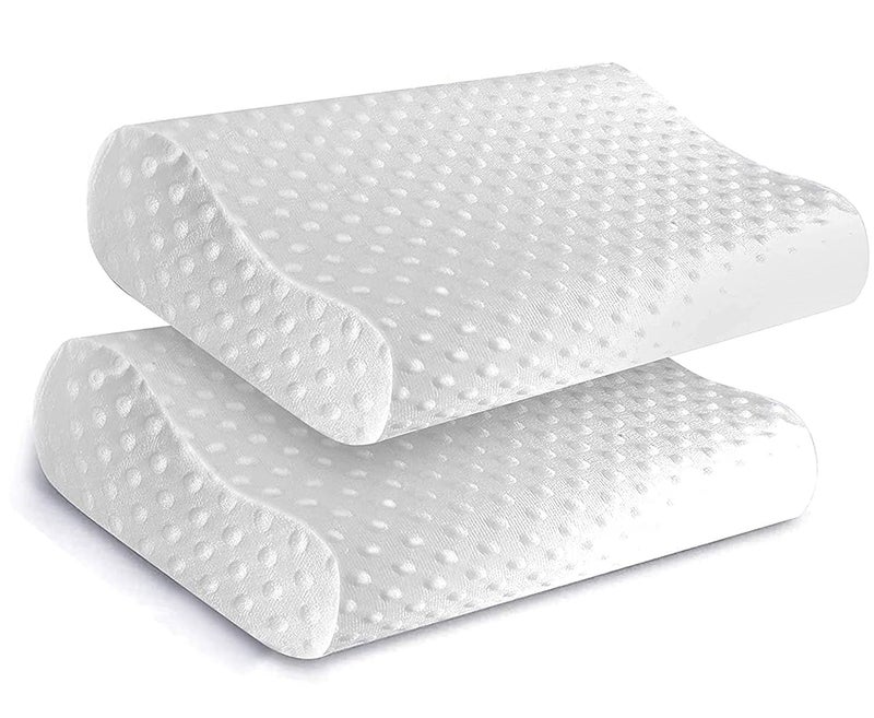 ELRINZA Memory Foam Cervical Contour Medical Pillow for Sleeping Orthopedic Pillows for Neck Back Pain Relief (White), Pack of 1 - Image 1