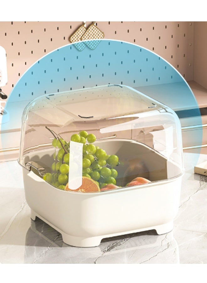 هومستر غسيل سلال الخضروات في سلال الفواكه المطبخ طبقتين من المغسلات الخضروات القابلة للتراكم ، المصفية وغسيل الفواكه والخضروات مجموعة كولاندر المطبخ - Image 3