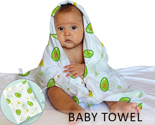 SYGA 110 CM Baby Flannel Square Towel Muslin Swaddle Wrap 100% Cotton Baby Printed Towels (Avocado) - Image 2