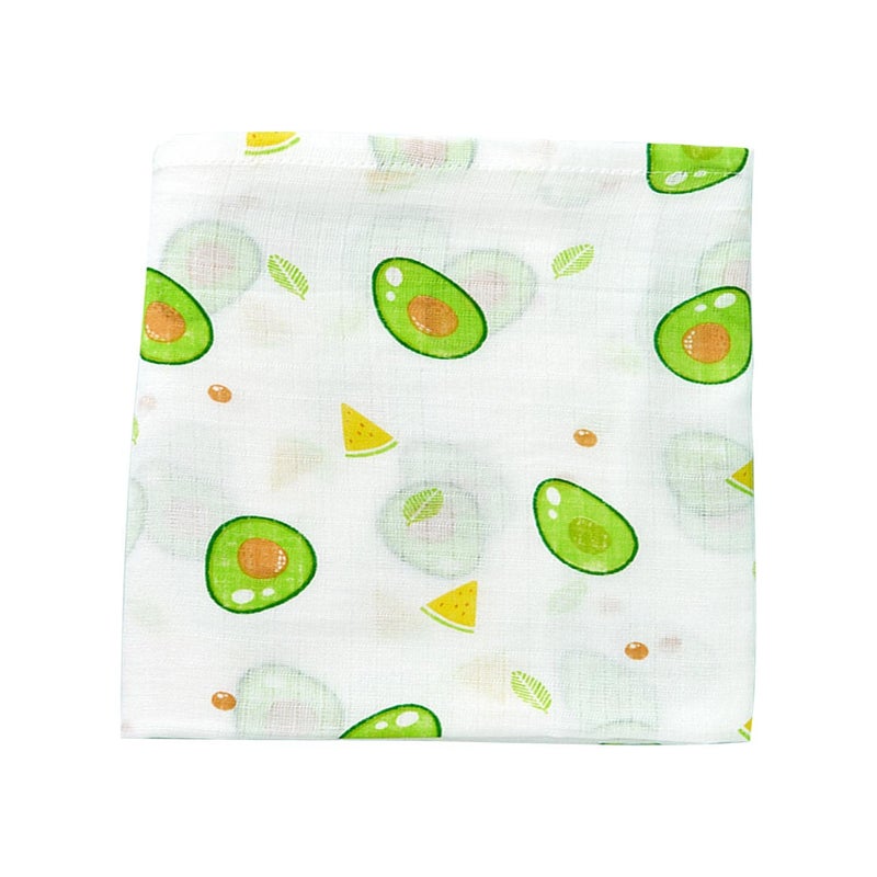 SYGA 110 CM Baby Flannel Square Towel Muslin Swaddle Wrap 100% Cotton Baby Printed Towels (Avocado) - Image 1