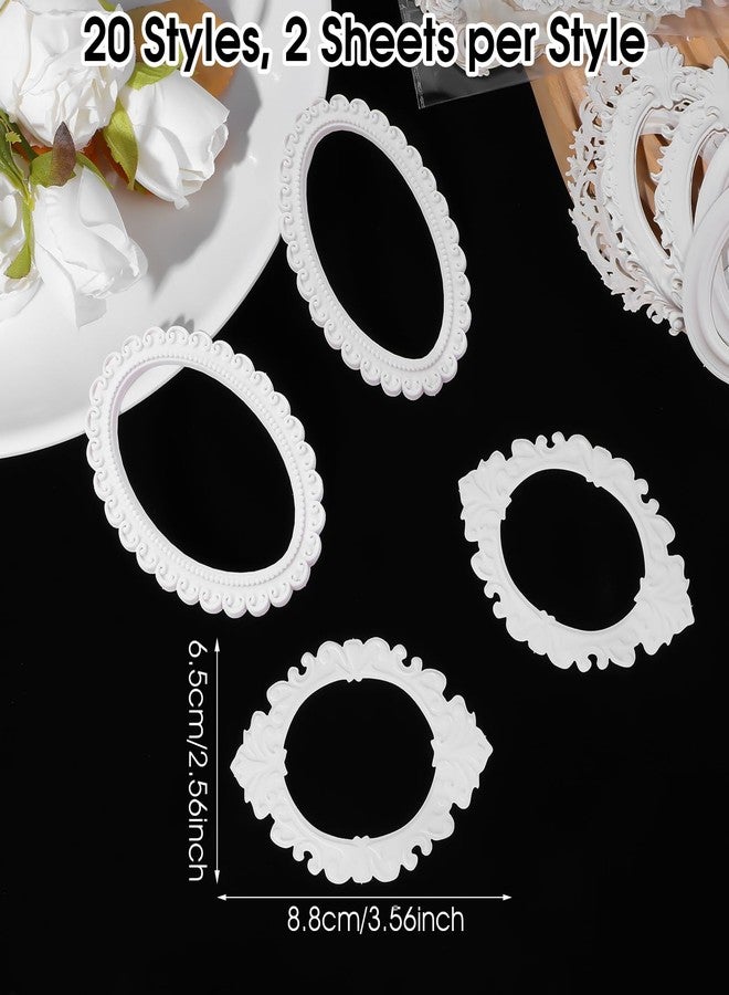 LLOUSSAK 40Pcs Scrapbook Photo Frames, Vintage Hollow Embossed Photo Frame Materials, Photo Borders Vintage Scrapbook Cutouts Paper Lace for DIY Junk Journal Crafts Journaling Vintage Scrapbook Supplies - Image 2
