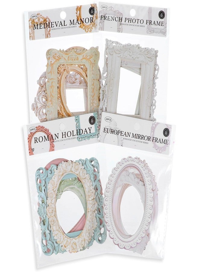 LLOUSSAK 40Pcs Scrapbook Photo Frames, Vintage Hollow Embossed Photo Frame Materials, Photo Borders Vintage Scrapbook Cutouts Paper Lace for DIY Junk Journal Crafts Journaling Vintage Scrapbook Supplies - Image 1