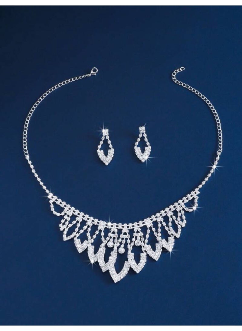 JewelryPalace Amazing Trendy Women's Zirconia Necklace And Earrings Jewellery Set  - Image 3